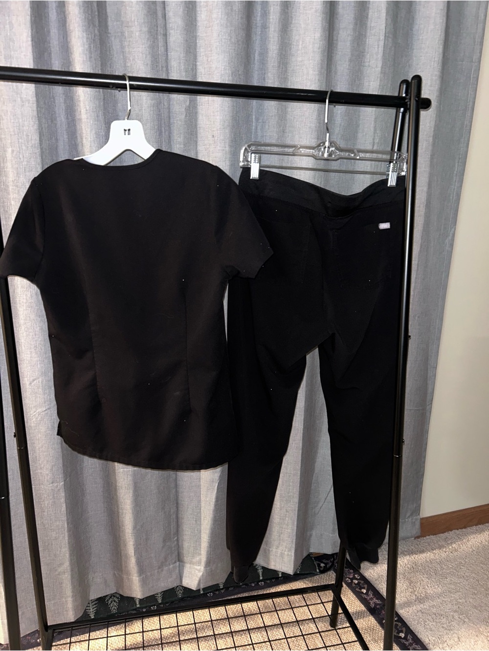 Figs Women's Black Jogger Pants with White Drawstring - Picture 2 of 4